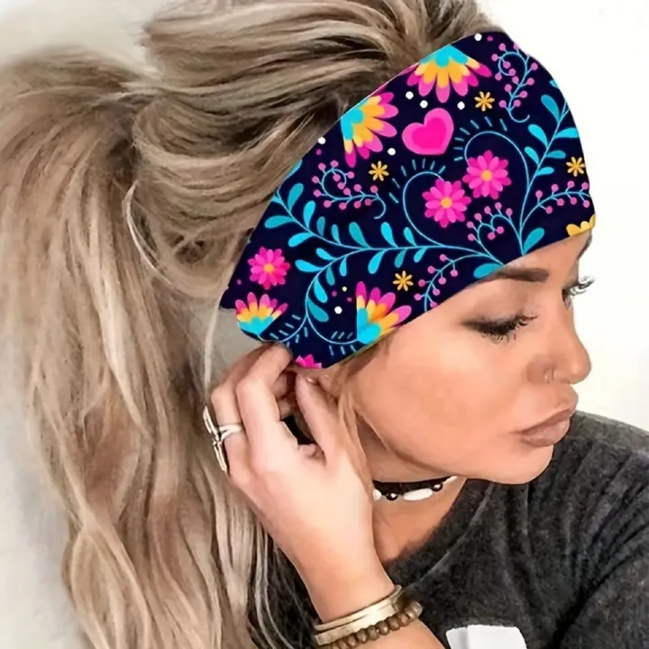 Hot Selling Printed Sports Hairband Headband Fashion Wide Edge Knotted Yoga Headband