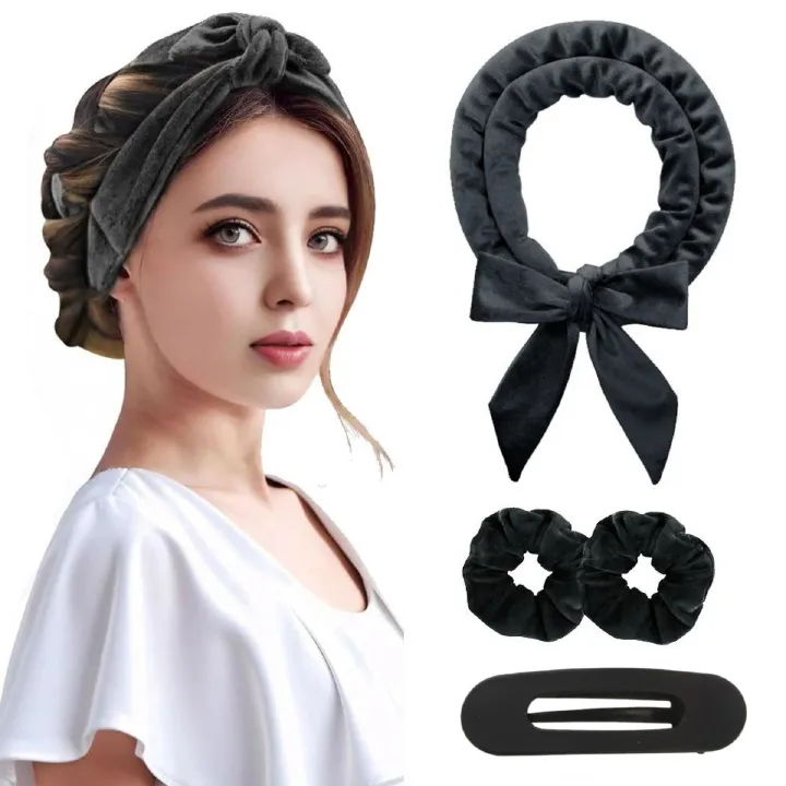 New Bow Lazy Heatless Curling Wand Set Hair Tape Hair Plates