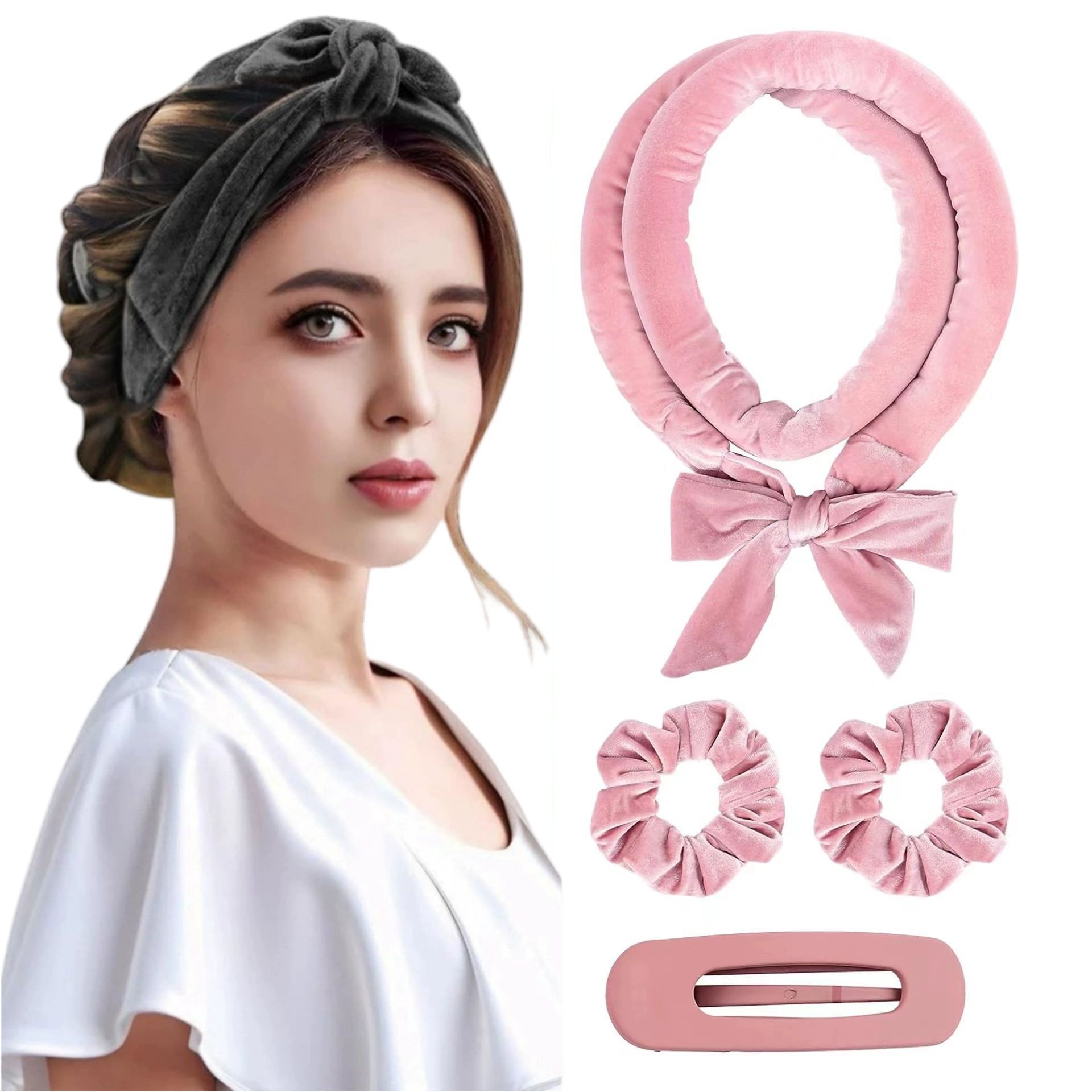 New Bow Lazy Heatless Curling Wand Set Hair Tape Hair Plates