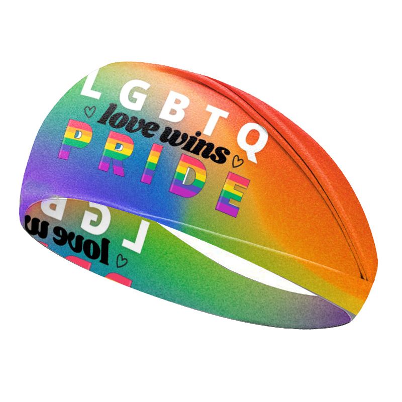 Rainbow Printed Hairbands Men's Headbands Hairbands Yoga Sweat Absorbent Breathable Running Fitness Sports Hairbands Hair Accessories