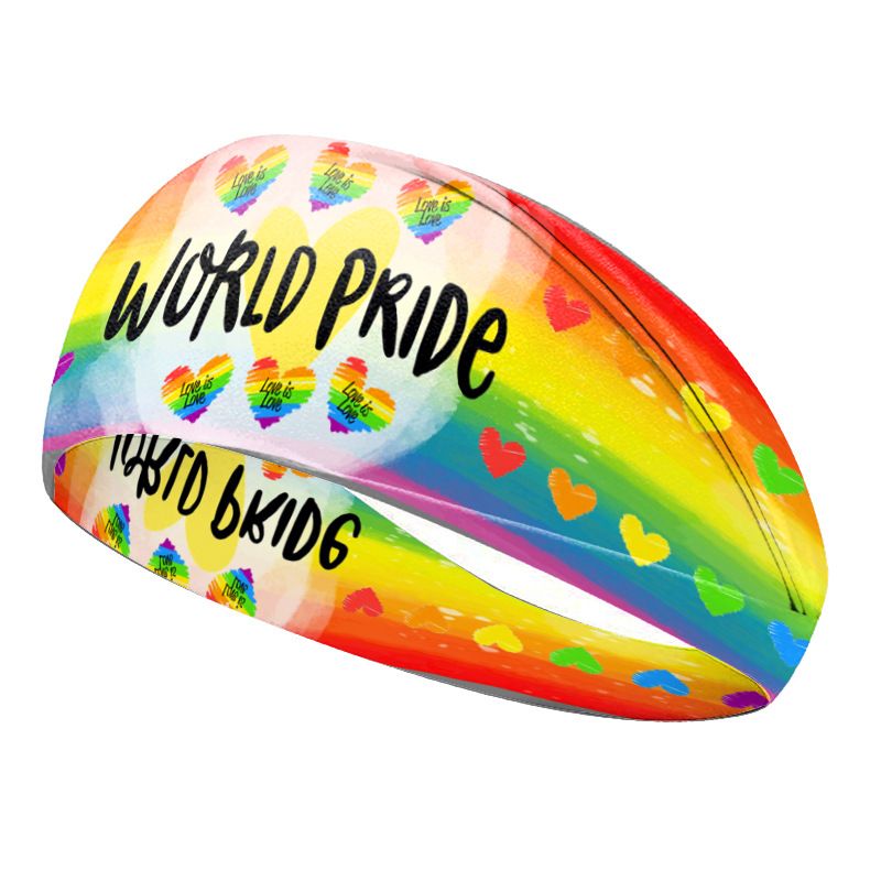 Rainbow Printed Hairbands Men's Headbands Hairbands Yoga Sweat Absorbent Breathable Running Fitness Sports Hairbands Hair Accessories