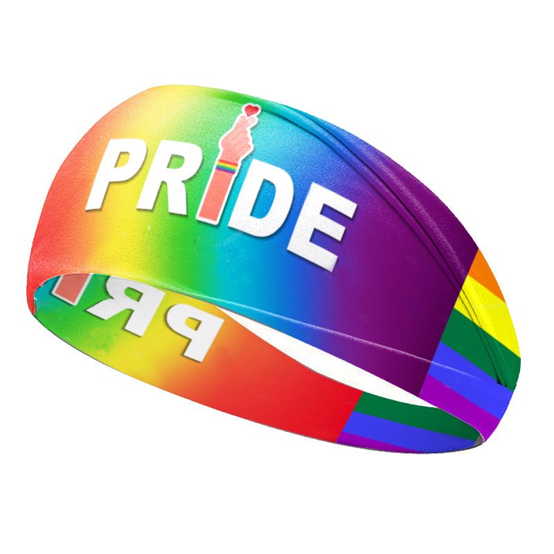 Rainbow Printed Hairbands Men's Headbands Hairbands Yoga Sweat Absorbent Breathable Running Fitness Sports Hairbands Hair Accessories