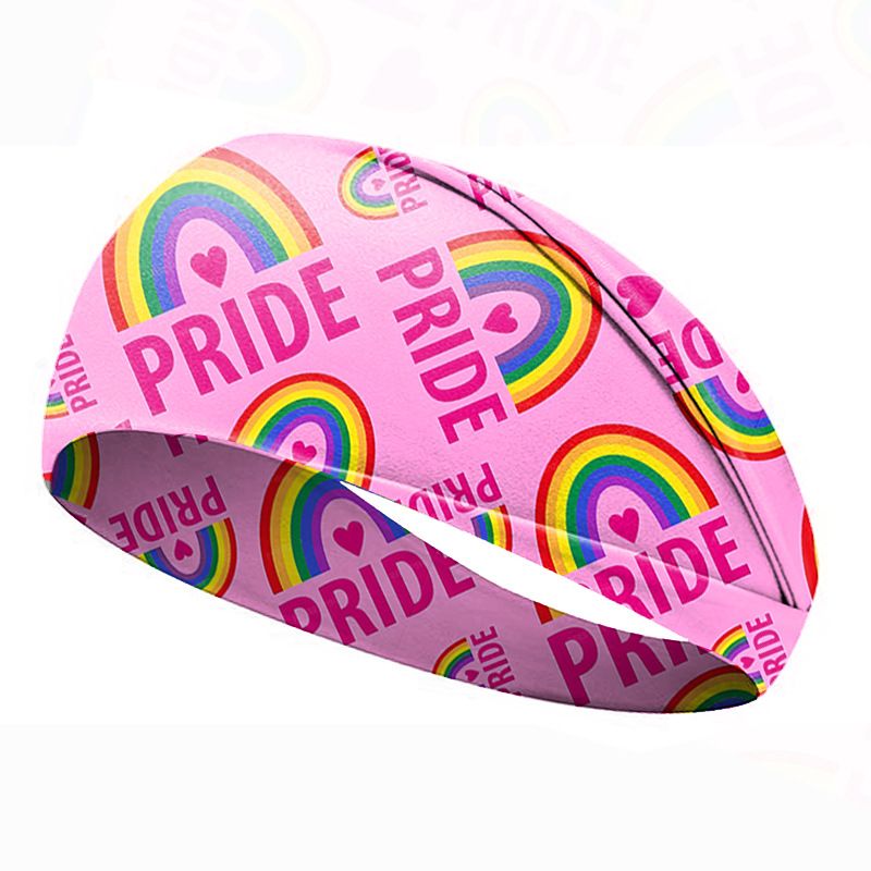 Rainbow Printed Hairbands Men's Headbands Hairbands Yoga Sweat Absorbent Breathable Running Fitness Sports Hairbands Hair Accessories