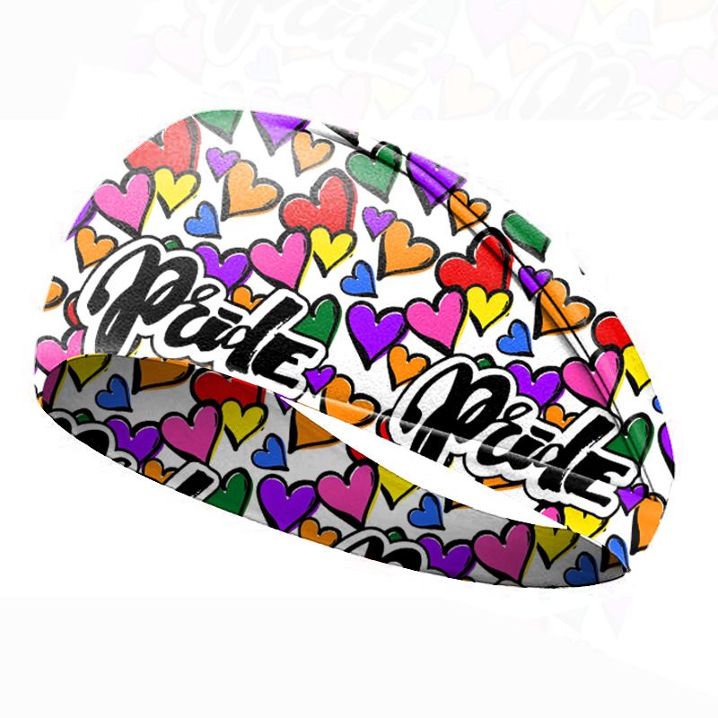 Rainbow Printed Hairbands Men's Headbands Hairbands Yoga Sweat Absorbent Breathable Running Fitness Sports Hairbands Hair Accessories