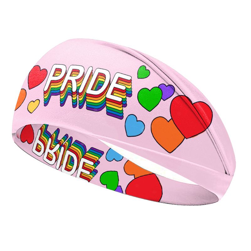 Rainbow Printed Hairbands Men's Headbands Hairbands Yoga Sweat Absorbent Breathable Running Fitness Sports Hairbands Hair Accessories