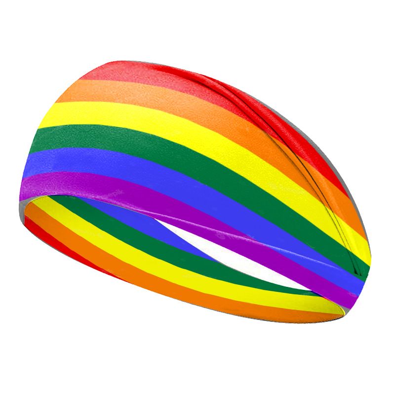 Rainbow Printed Hairbands Men's Headbands Hairbands Yoga Sweat Absorbent Breathable Running Fitness Sports Hairbands Hair Accessories