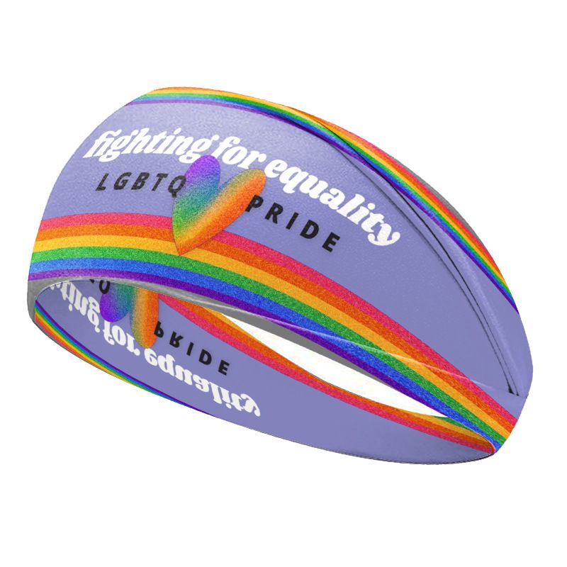 Rainbow Printed Hairbands Men's Headbands Hairbands Yoga Sweat Absorbent Breathable Running Fitness Sports Hairbands Hair Accessories