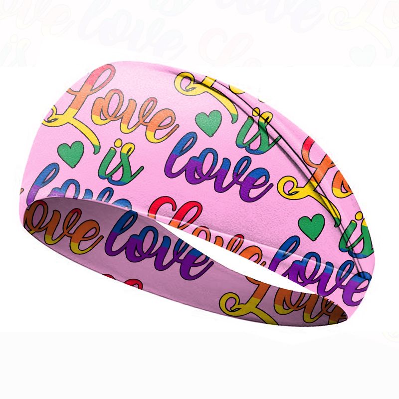 Rainbow Printed Hairbands Men's Headbands Hairbands Yoga Sweat Absorbent Breathable Running Fitness Sports Hairbands Hair Accessories