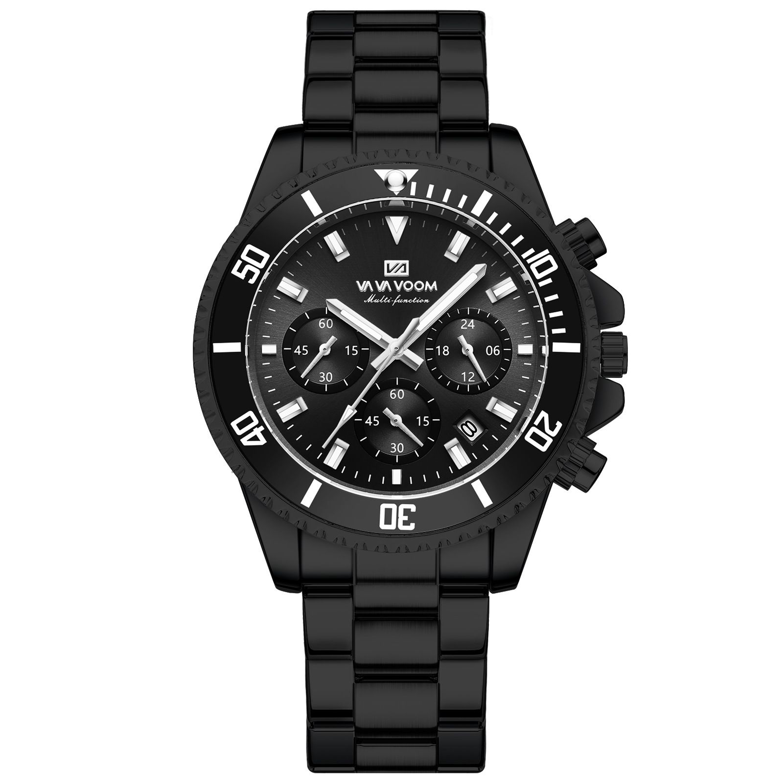 VAVAVOOM - Multifunction Chronograph 3-Eye Quartz Waterproof Luminous Green Aqua Ghost Men's Watch