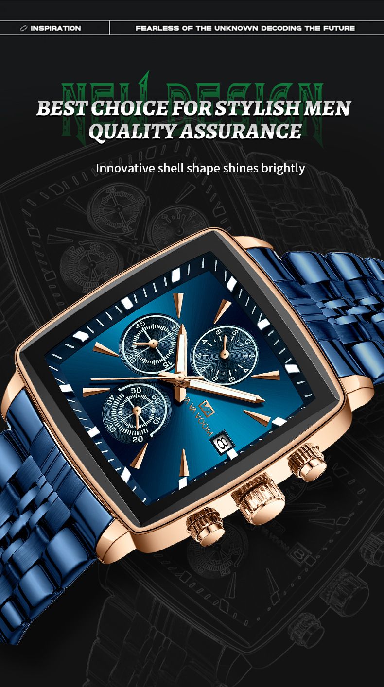 New Multi-function Chronograph Business Men's Watch Waterproof Luminous Steel Belt Men's Quartz Watch