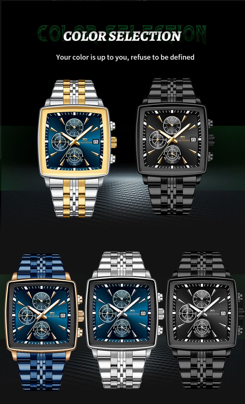 New Multi-function Chronograph Business Men's Watch Waterproof Luminous Steel Belt Men's Quartz Watch