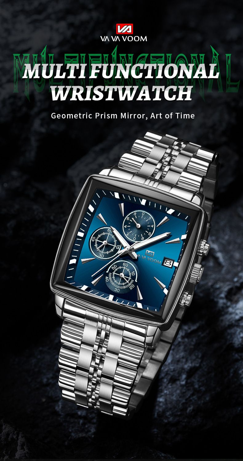 New Multi-function Chronograph Business Men's Watch Waterproof Luminous Steel Belt Men's Quartz Watch