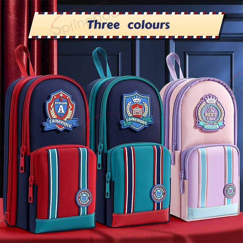 Latest Upgraded Large Capacity New British-style Schoolbag Shaped Pencil Case