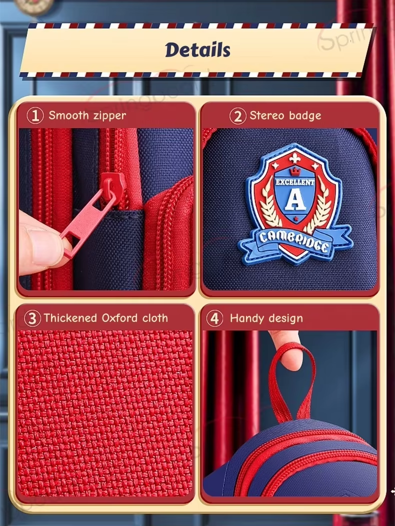 Latest Upgraded Large Capacity New British-style Schoolbag Shaped Pencil Case