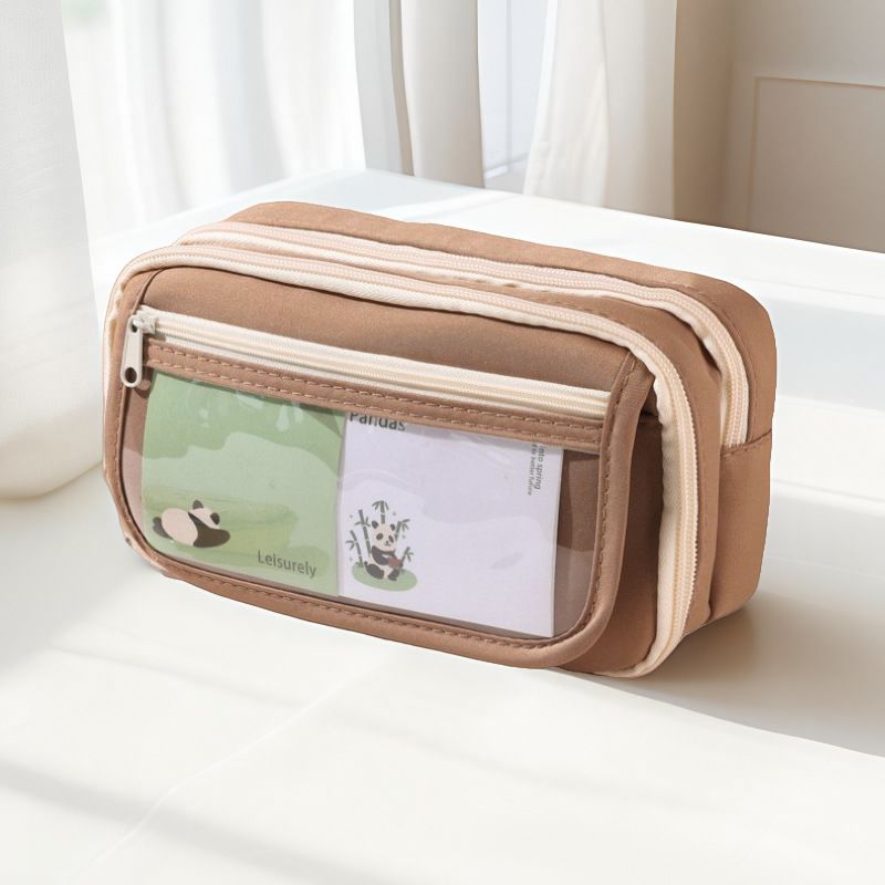 Multi-functional Transparent Pencil Pouch Nine-layer Panda Pencil Pouch