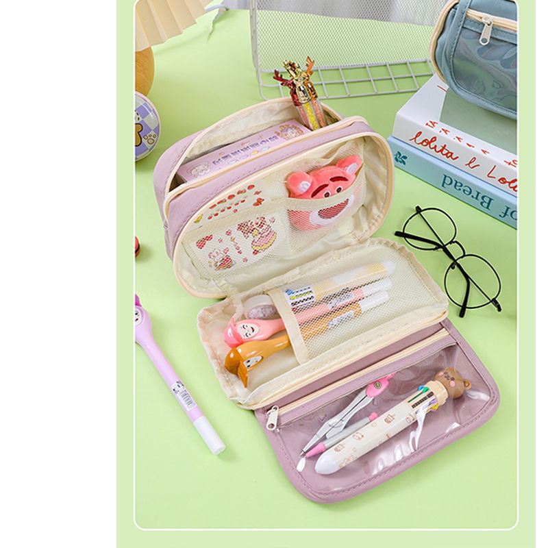 Multi-functional Transparent Pencil Pouch Nine-layer Panda Pencil Pouch