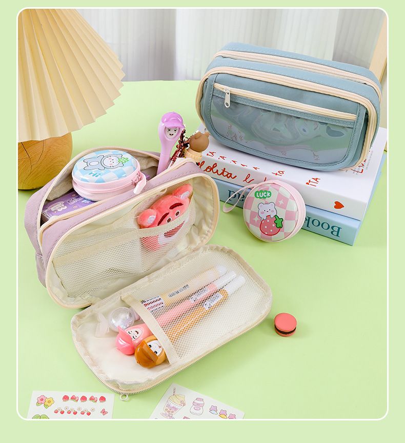 Multi-functional Transparent Pencil Pouch Nine-layer Panda Pencil Pouch