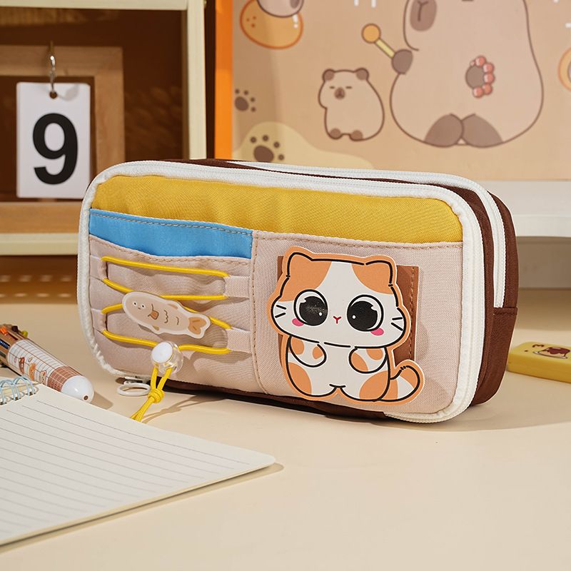 High Quality Customized Wholesale Purple Cute Style Stationery Storage Pen Bag Cute Style for Students Stationery Bag