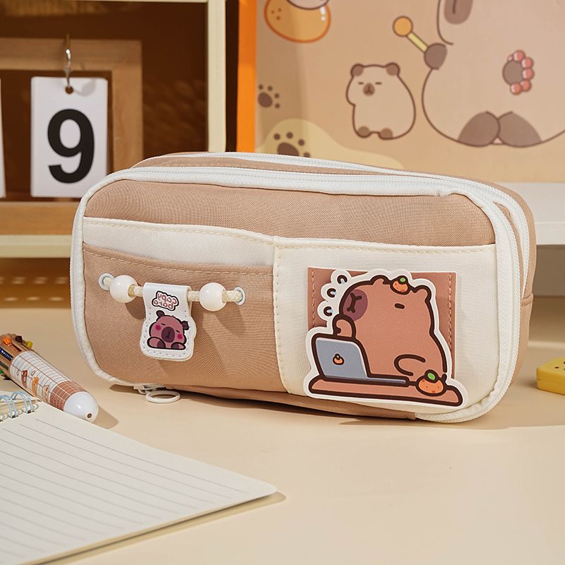 High Quality Customized Wholesale Purple Cute Style Stationery Storage Pen Bag Cute Style for Students Stationery Bag