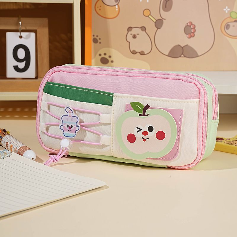 High Quality Customized Wholesale Purple Cute Style Stationery Storage Pen Bag Cute Style for Students Stationery Bag