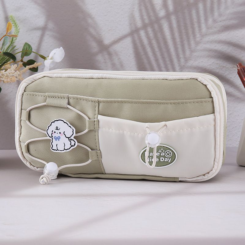 2025 New Cute Salt Double Drawstring Super Cute Pencil case Large Capacity Simple High Appearance Level Pen Bag