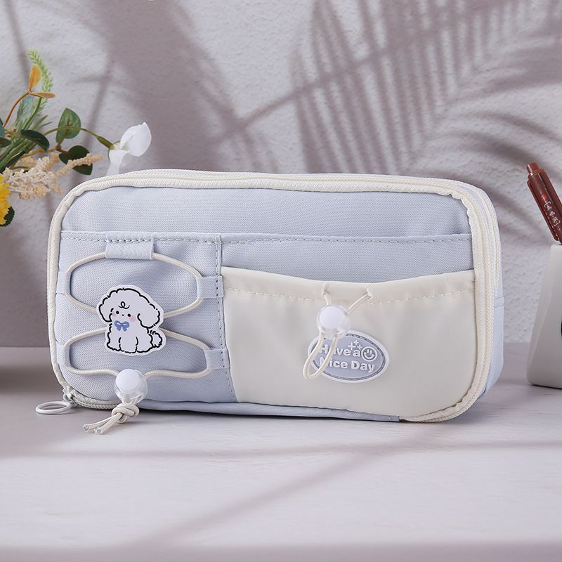 2025 New Cute Salt Double Drawstring Super Cute Pencil case Large Capacity Simple High Appearance Level Pen Bag