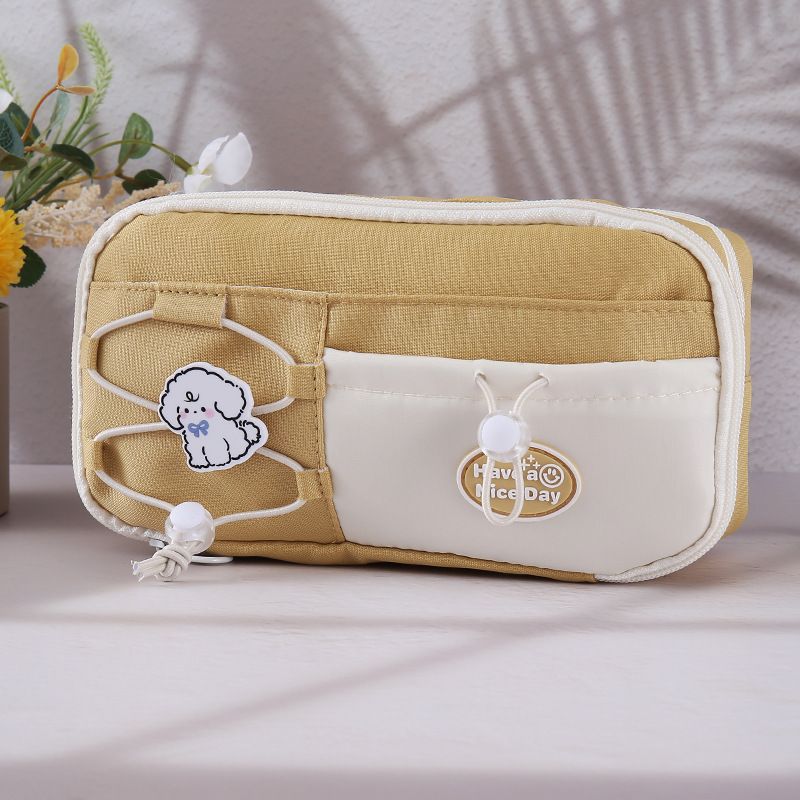 2025 New Cute Salt Double Drawstring Super Cute Pencil case Large Capacity Simple High Appearance Level Pen Bag