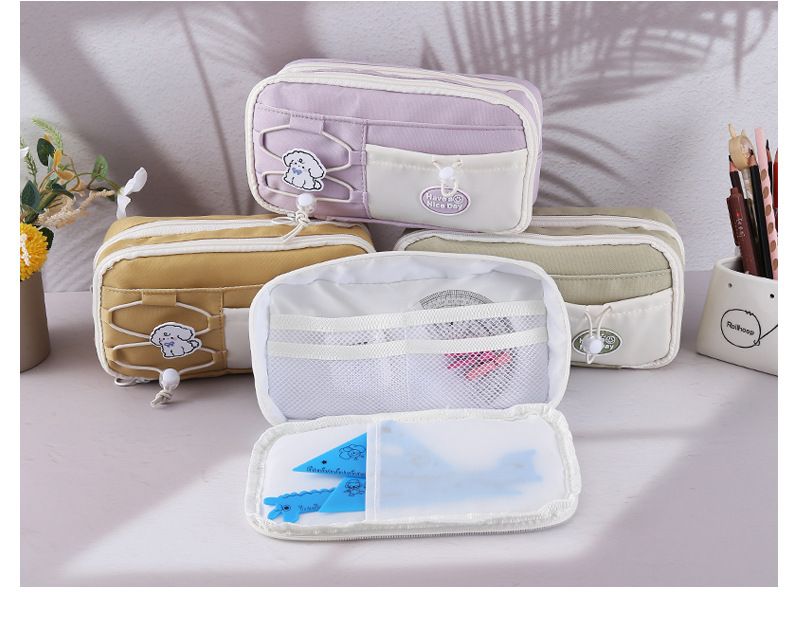 2025 New Cute Salt Double Drawstring Super Cute Pencil case Large Capacity Simple High Appearance Level Pen Bag