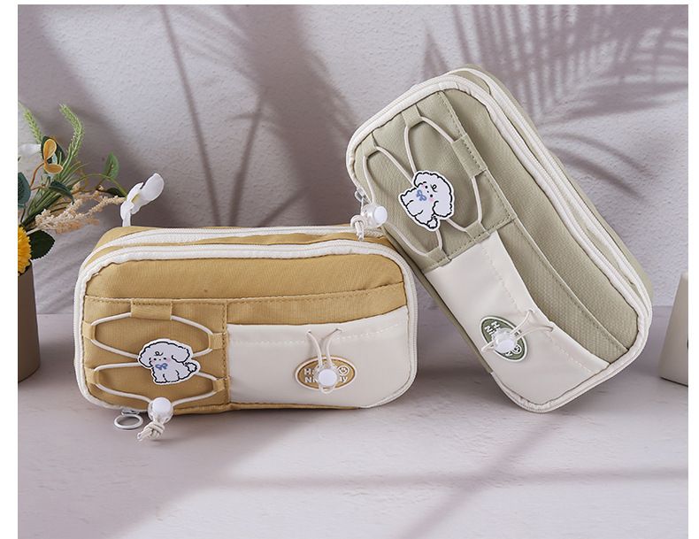 2025 New Cute Salt Double Drawstring Super Cute Pencil case Large Capacity Simple High Appearance Level Pen Bag