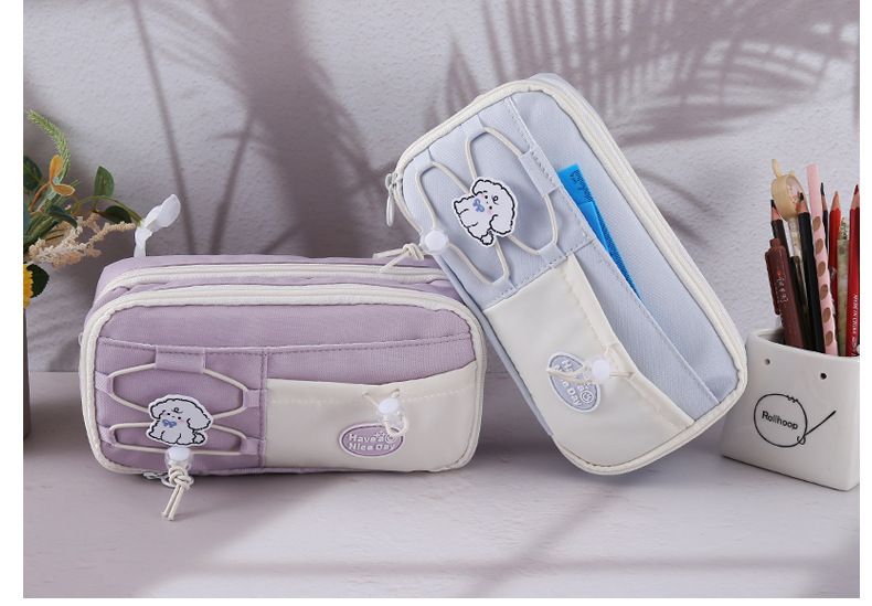 2025 New Cute Salt Double Drawstring Super Cute Pencil case Large Capacity Simple High Appearance Level Pen Bag