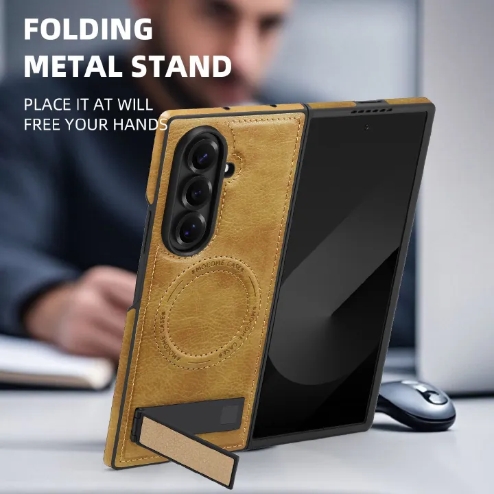 Premium Business Magnetic Folding PU Leather case With Kickstand Holder Phone Case for Samsung Galaxy Z Fold 7 6 5 4 3 Z Flip7 6 5 4 3