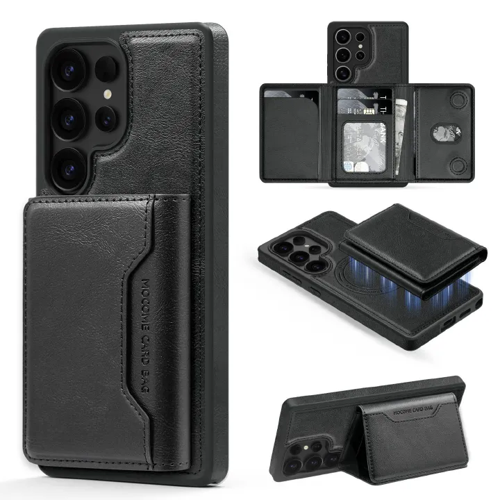 Luxury 2-in-1 Detachable Wallet Mobile Phone Case for Samsung Galaxy S25 Edge S24 FE S23 Plus S22 Ultra Magnetic Leather Cover with Card Holder