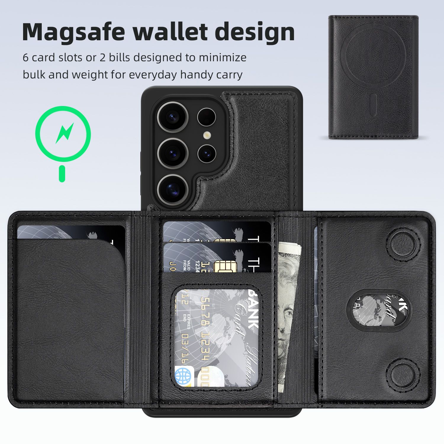 Luxury 2-in-1 Detachable Wallet Mobile Phone Case for Samsung Galaxy S25 Edge S24 FE S23 Plus S22 Ultra Magnetic Leather Cover with Card Holder
