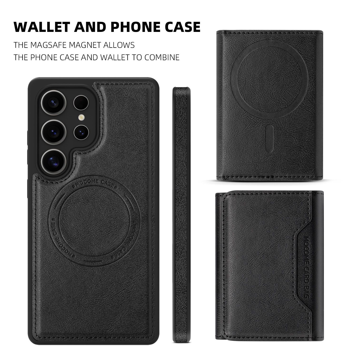 Luxury 2-in-1 Detachable Wallet Mobile Phone Case for Samsung Galaxy S25 Edge S24 FE S23 Plus S22 Ultra Magnetic Leather Cover with Card Holder