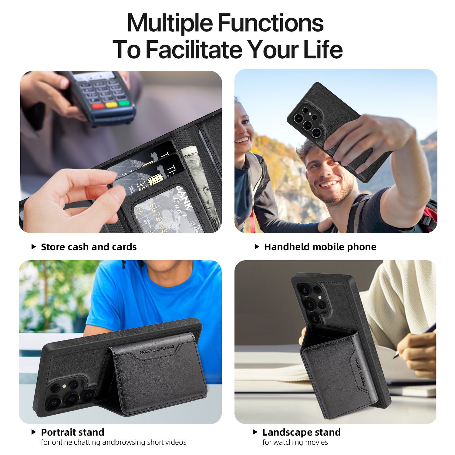 Luxury 2-in-1 Detachable Wallet Mobile Phone Case for Samsung Galaxy S25 Edge S24 FE S23 Plus S22 Ultra Magnetic Leather Cover with Card Holder