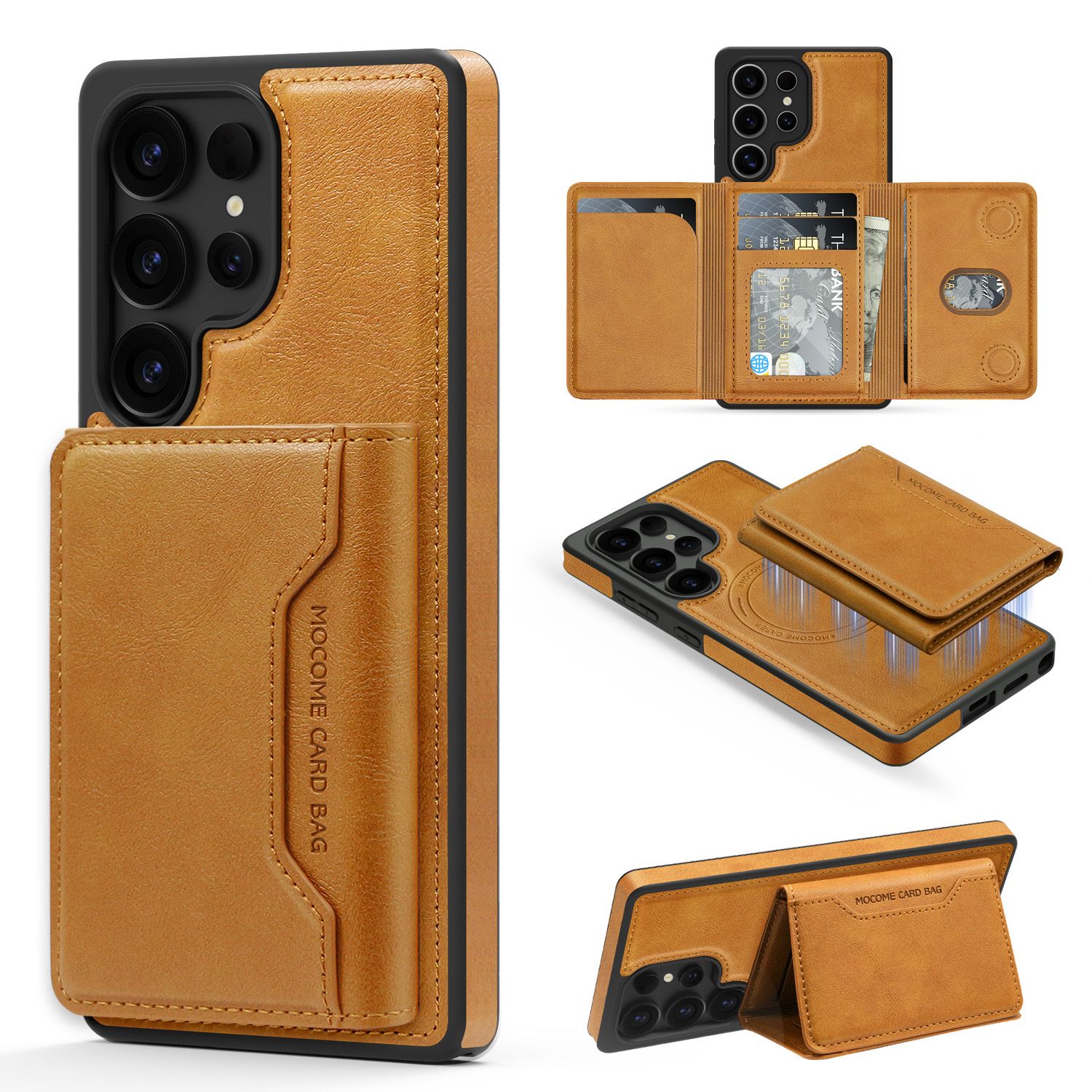 Luxury 2-in-1 Detachable Wallet Mobile Phone Case for Samsung Galaxy S25 Edge S24 FE S23 Plus S22 Ultra Magnetic Leather Cover with Card Holder