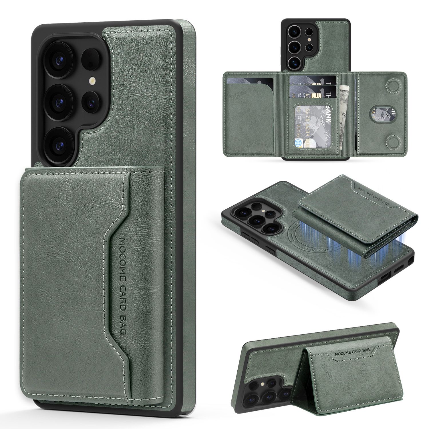 Luxury 2-in-1 Detachable Wallet Mobile Phone Case for Samsung Galaxy S25 Edge S24 FE S23 Plus S22 Ultra Magnetic Leather Cover with Card Holder