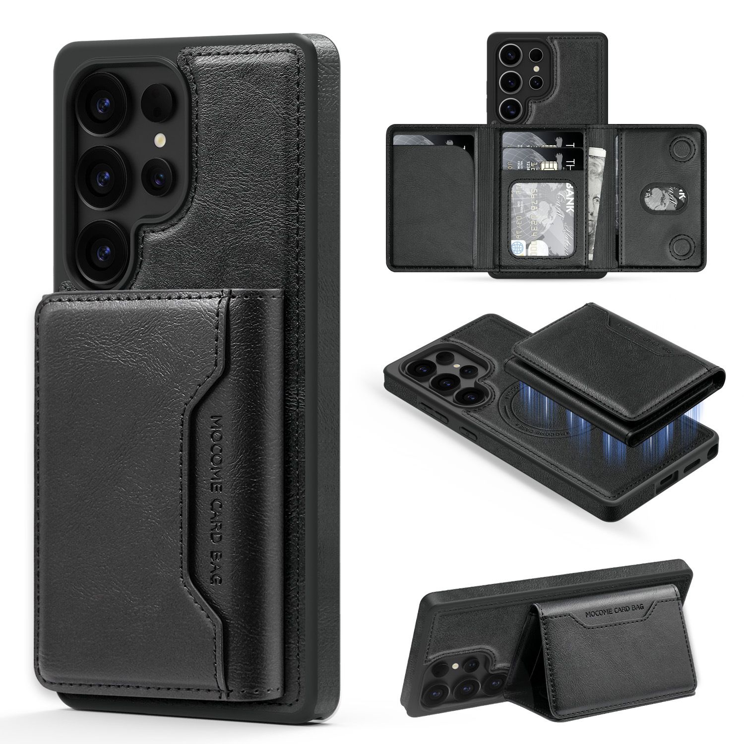 Luxury 2-in-1 Detachable Wallet Mobile Phone Case for Samsung Galaxy S25 Edge S24 FE S23 Plus S22 Ultra Magnetic Leather Cover with Card Holder