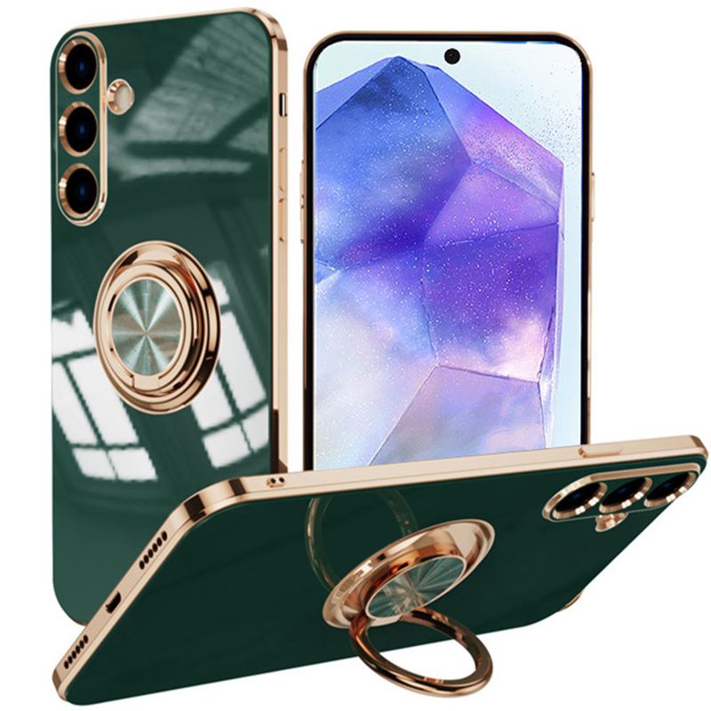Magnetic Ring Holder Plating Cell Phone Case Luxury Phone Cover for Samsung A16 A26 A36 A56 A06 A55 A35 A25 A15 A54 A34 A24 A14 A04S M54 M34 M14