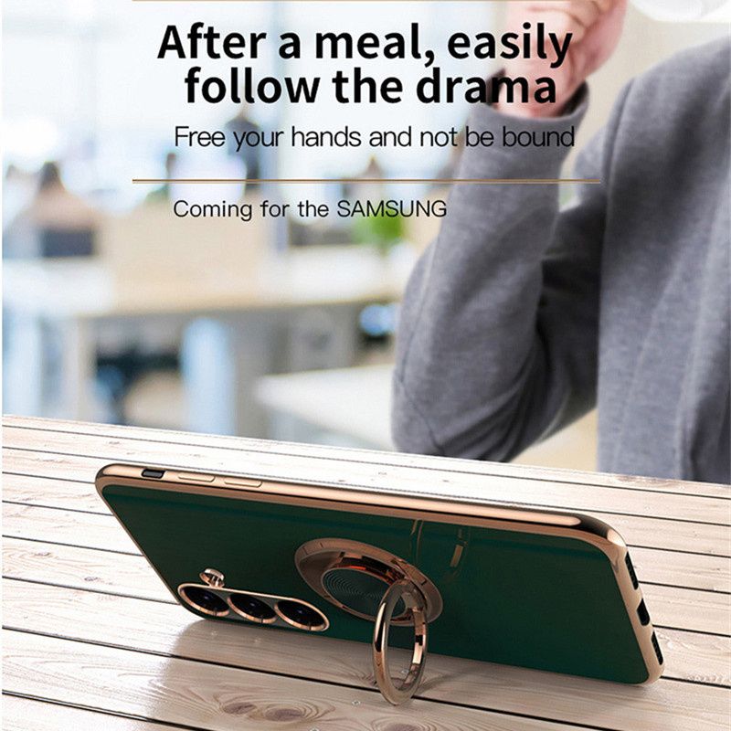 Magnetic Ring Holder Plating Cell Phone Case Luxury Phone Cover for Samsung A16 A26 A36 A56 A06 A55 A35 A25 A15 A54 A34 A24 A14 A04S M54 M34 M14