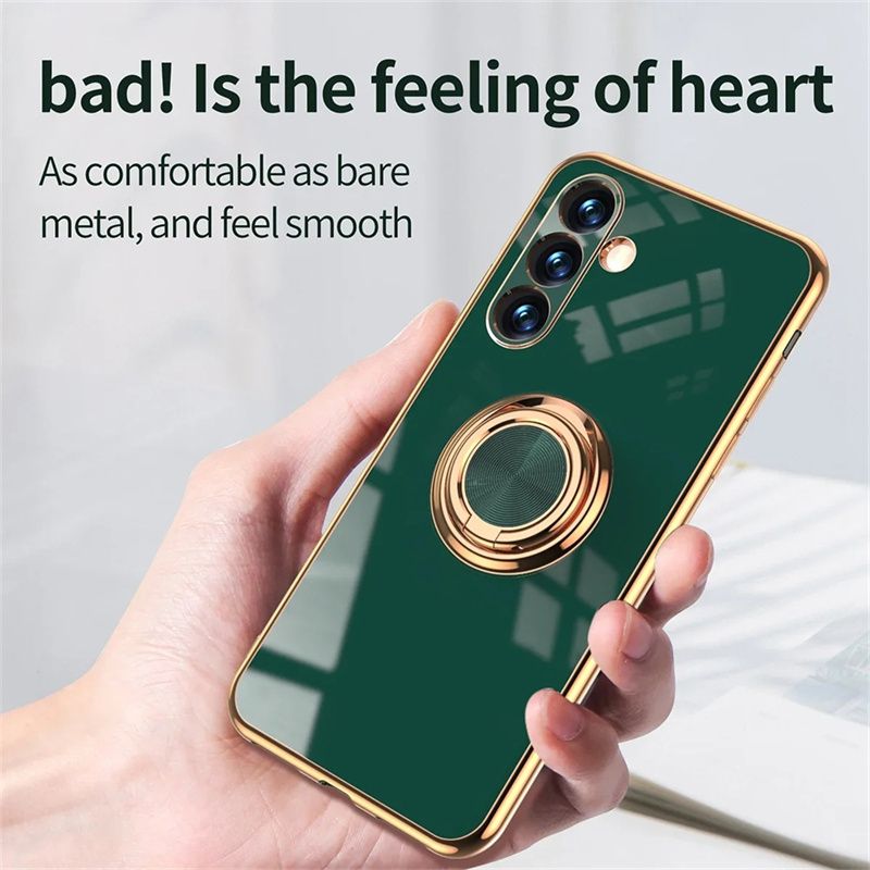 Magnetic Ring Holder Plating Cell Phone Case Luxury Phone Cover for Samsung A16 A26 A36 A56 A06 A55 A35 A25 A15 A54 A34 A24 A14 A04S M54 M34 M14
