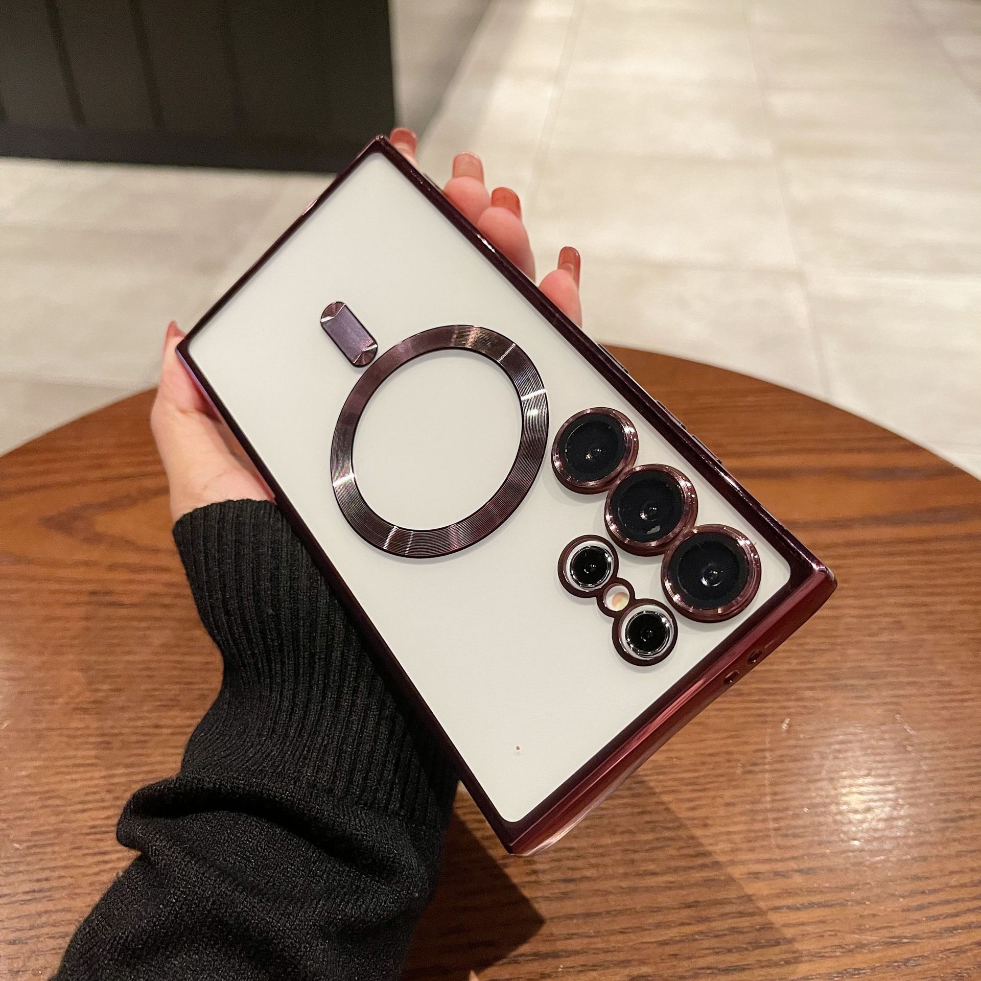 Suitable for Samsung Galaxy S25 Plus S24 Ultra S23 S22 S21 FE S20 Note20 Ultra Note 10 Plus cell phone case gradient glitter plating magnetic transparent drop-proof full package protective cover