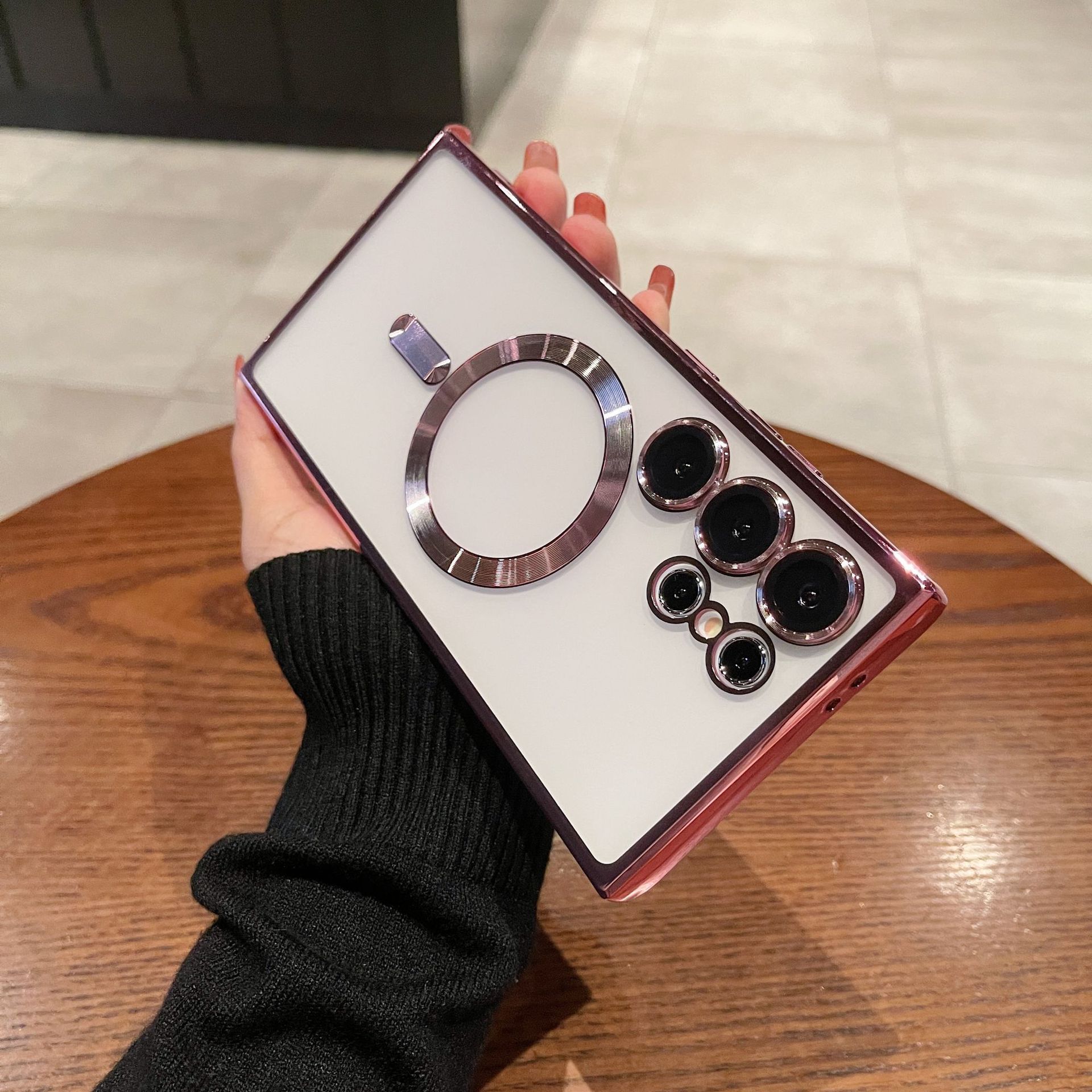 Suitable for Samsung Galaxy S25 Plus S24 Ultra S23 S22 S21 FE S20 Note20 Ultra Note 10 Plus cell phone case gradient glitter plating magnetic transparent drop-proof full package protective cover