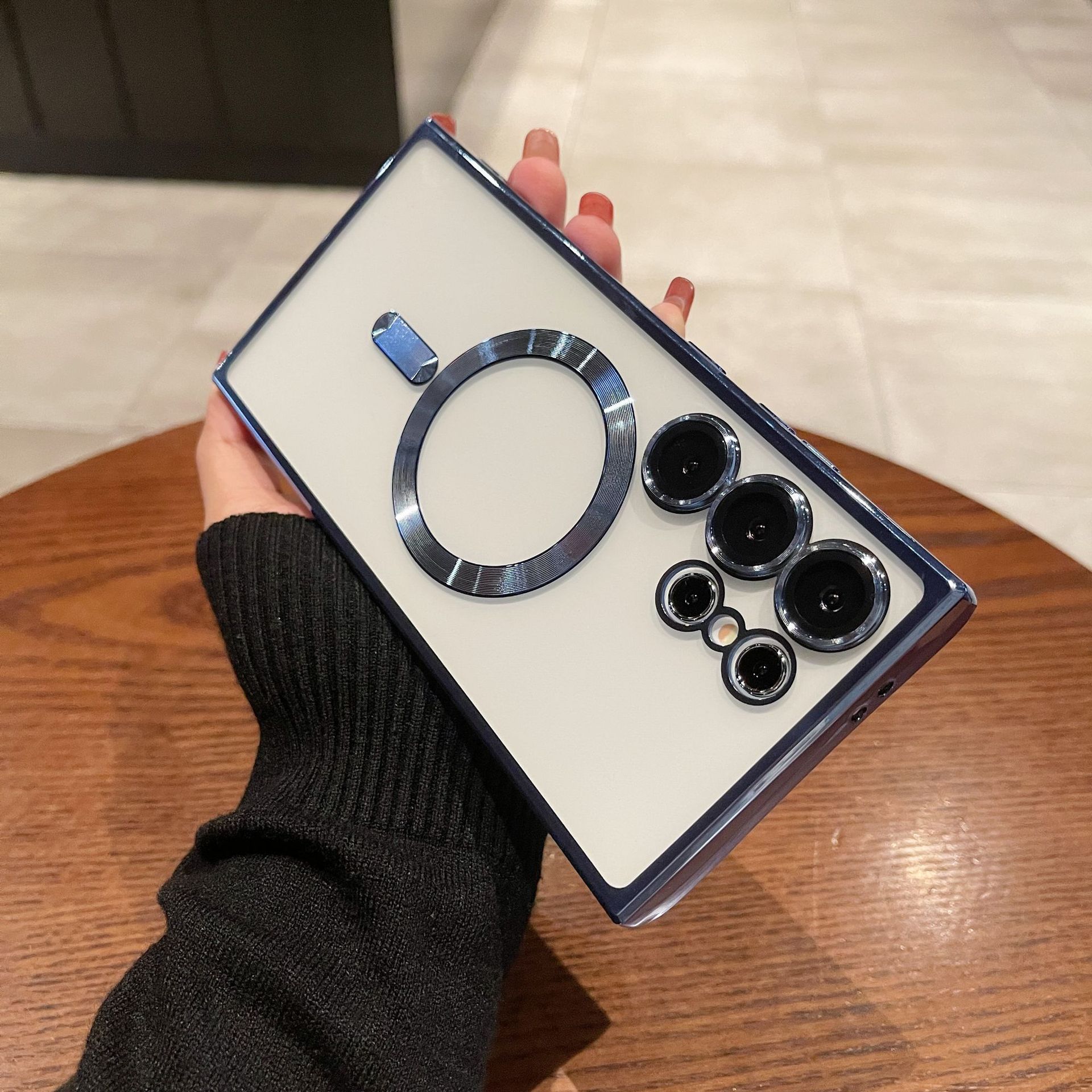 Suitable for Samsung Galaxy S25 Plus S24 Ultra S23 S22 S21 FE S20 Note20 Ultra Note 10 Plus cell phone case gradient glitter plating magnetic transparent drop-proof full package protective cover