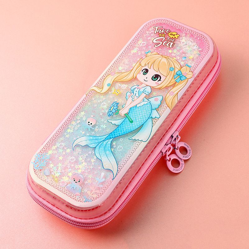 Children's Quicksand Pencil case Primary School Pencil case Girls Kindergarten Large Capacity Pencil case