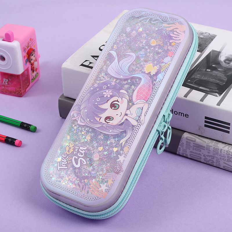 Children's Quicksand Pencil case Primary School Pencil case Girls Kindergarten Large Capacity Pencil case