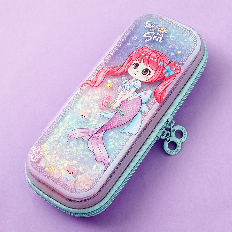 Children's Quicksand Pencil case Primary School Pencil case Girls Kindergarten Large Capacity Pencil case