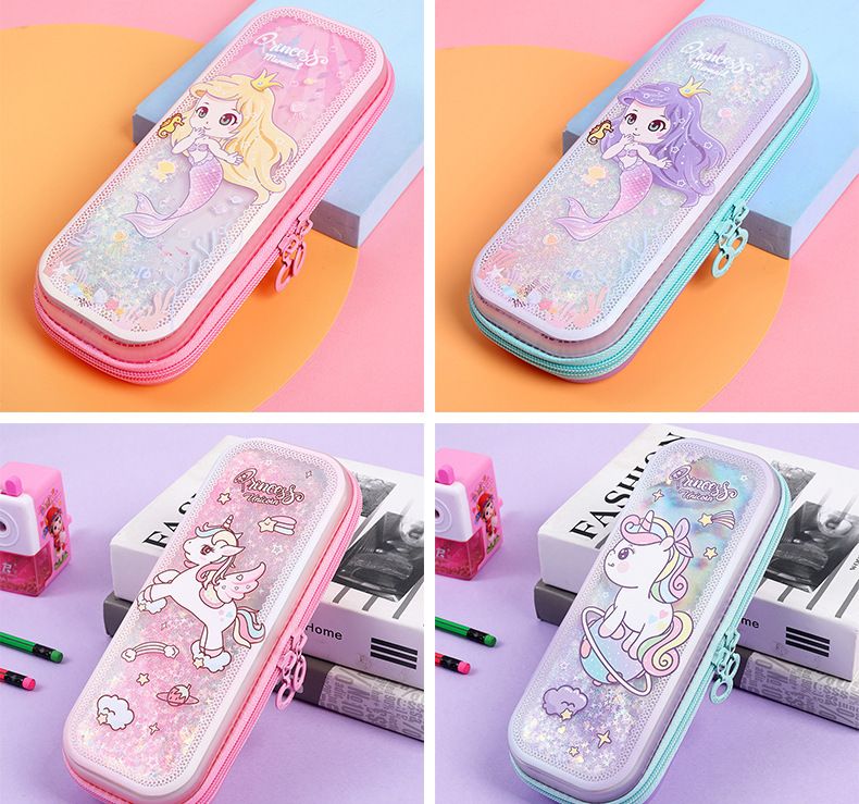 Children's Quicksand Pencil case Primary School Pencil case Girls Kindergarten Large Capacity Pencil case