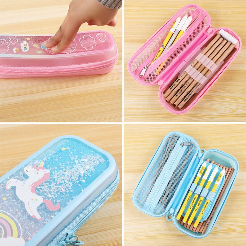 Children's Quicksand Pencil case Primary School Pencil case Girls Kindergarten Large Capacity Pencil case