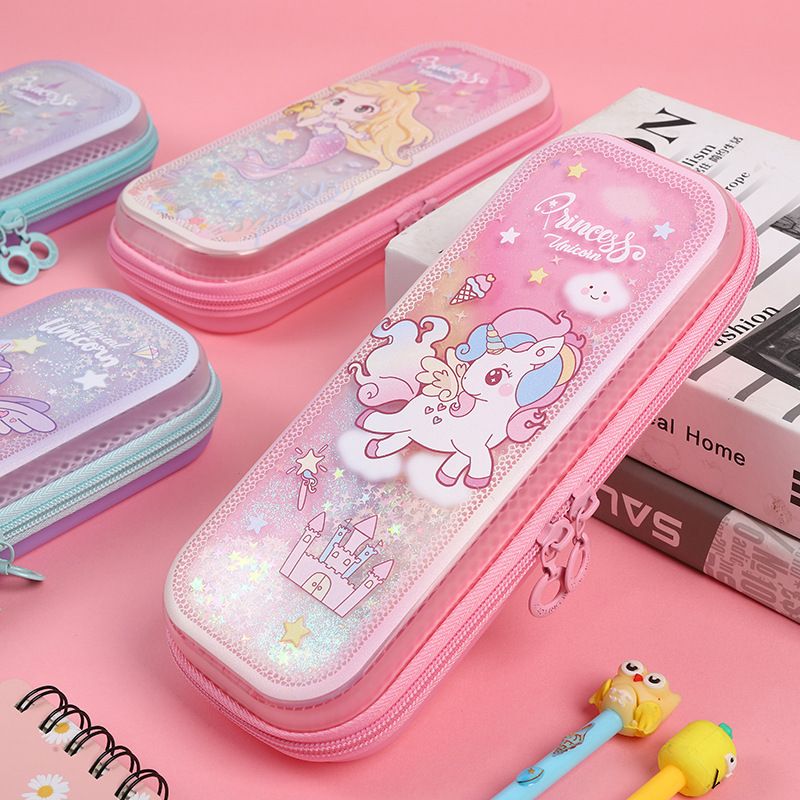 Children's Quicksand Pencil case Primary School Pencil case Girls Kindergarten Large Capacity Pencil case